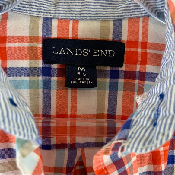 Lands’ End Plaid Cotton Button Down Shirt - Picture 3 of 8